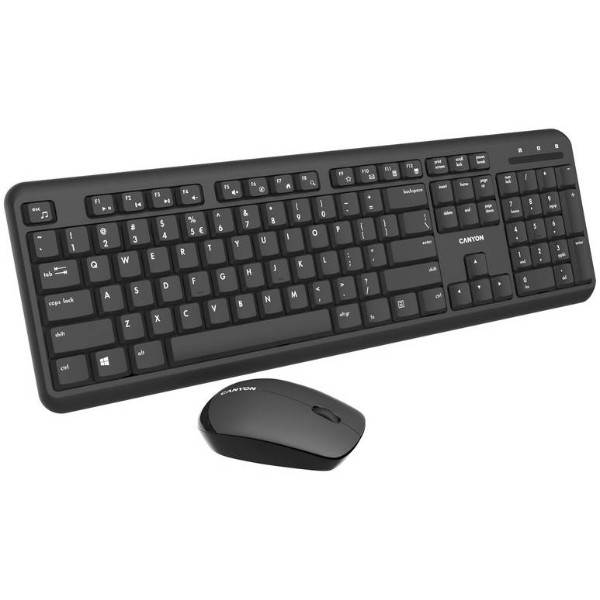 Фото - Клавиатура+мышь беспроводная Canyon SET-W20 Velvet Wireless Silent ENG/UKR Black (CNS-HSETW02)