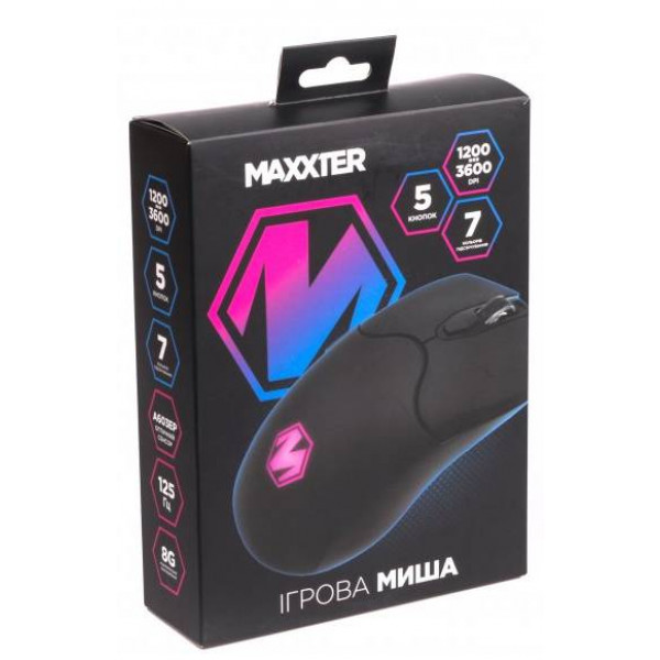 Фото - Уцінка - Миша дротова ігрова Maxxter Instant 603 Black (McG-6B-I603)