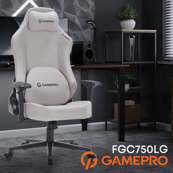 Фото - Крісло для геймерів GamePro FGC750LG Size L Fabric Light Grey