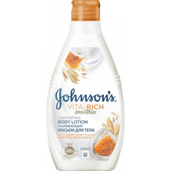 Фото - Молочко и лосьоны для тела детские Johnson’s Baby Ухаживающий с йогуртом, овсом и медом 400 мл (3574661385723)