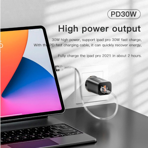 Фото - Мережевий зарядний пристрій Essager Journey PD+QC 30W Chager USB A+ Type-C EU Black (ECTPQS-ZTB01)