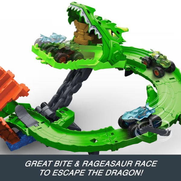 Фото - Игровой набор Hot Wheels Monster Trucks Атака огненного дракона (JFR06)