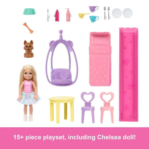 Фото - Ігровий набір Barbie Портативний будиночок з лялькою Челсі (JFW49)