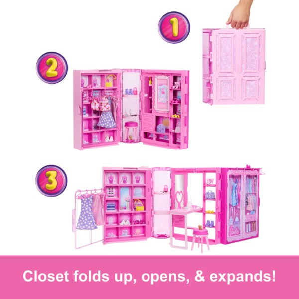 Фото - Игровой набор Barbie Стильная гардеробная с куклой (HXD58)