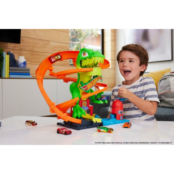 Фото - Игровой набор Hot Wheels Атака огненного Ти-Рекса (JBM73)