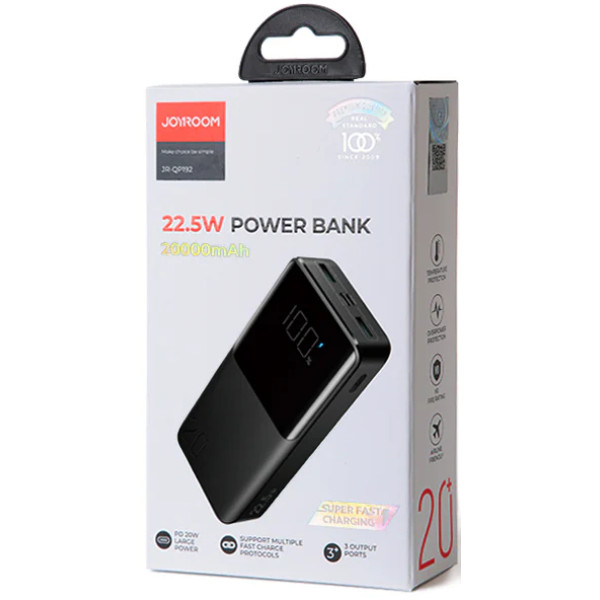 Фото - Уцінка - Батарея мобільна Joyroom 20000mAh 22.5W PD QC3.0 AFC Black (JR-QP192)