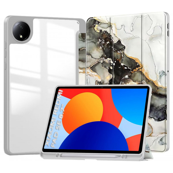 Фото - Чохол для планшета BeCover Soft Edge TPU з кріпленням для стілусу for Xiaomi Redmi Pad SE 8.7'' Gray Marble (712575)