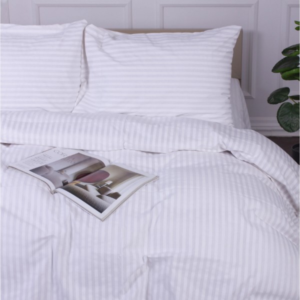 Фото - Комплект постельного белья MirSon King Size 220x240 Ranforce Elite 17-0605 Stripe White Ранфорс (2200008053833)