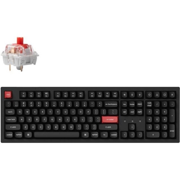 Фото - Клавиатура беспроводная Keychron K10 PRO 100Key, K pro Brown, WL/BT/USB-A, QMK, EN/UKR, White Led, Black (K10P-A3-UA)