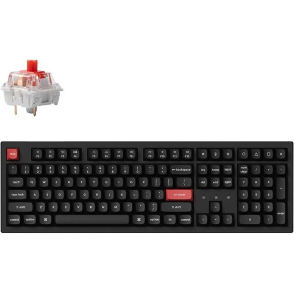 Фото - Клавіатура бездротова Keychron K10 PRO 100Key, K pro Banana, WL/BT/USB-A, QMK, EN/UKR, White Led, Black (K10P-A4-UA)