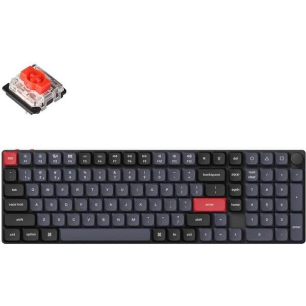 Фото - Клавіатура бездротова Keychron K17 PRO 100Key, Gateron MX 2.0 Brown, WL/BT/USB-A, QMK, White Led, Black in the center (K17P-A3-UA)