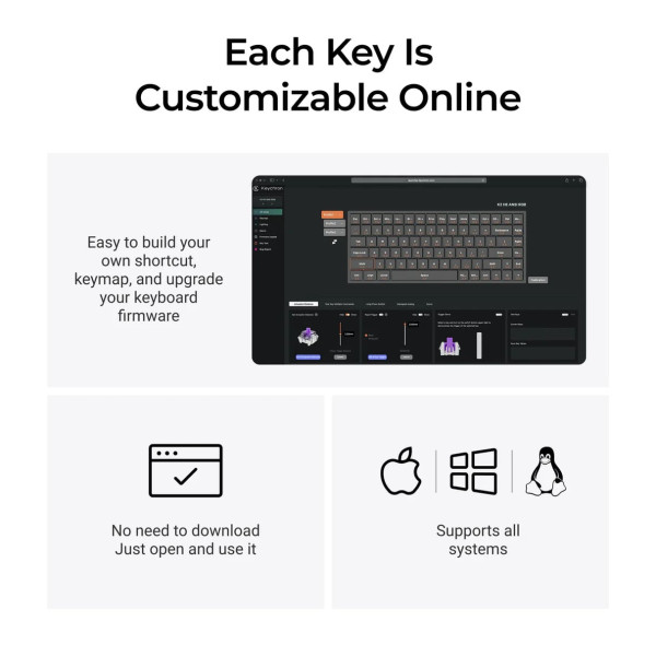 Фото - Клавіатура бездротова Keychron K2HE 81Key, Gateron Double-Rail Magnetic Nebula, WL/BT/USB-A White (K2H-Q1-UA)