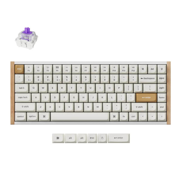 Фото - Клавіатура бездротова Keychron K2HE 81Key, Gateron Double-Rail Magnetic Nebula, WL/BT/USB-A White (K2H-Q1-UA)