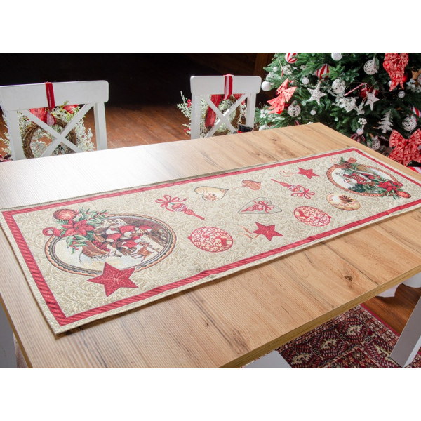 Фото - Скатертина раннер Lefard гобеленовий Santa claus 40x100 см (732-181)