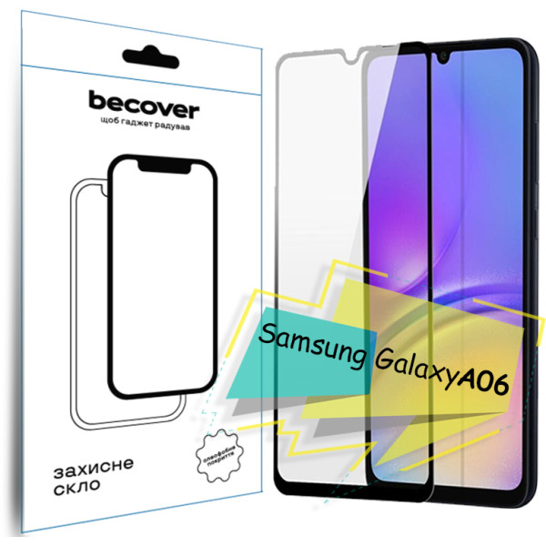 Фото - Захисне скло для смартфону BeCover for Samsung Galaxy A06 SM-A065 Black (713240)
