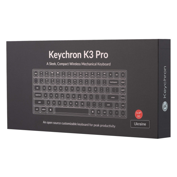 Фото - Клавіатура бездротова ігрова Keychron K3 PRO Gateron Blue BT/USB-A Hot-swap Low Profile QMK, EN/UKR, RGB (K3PH2_KEYCHRON)