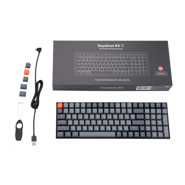Фото - Клавиатура беспроводная игровая Keychron K4 Gateron G PRO Blue BT/USB-A EN/UKR White Led (K4A2_KEYCHRON)