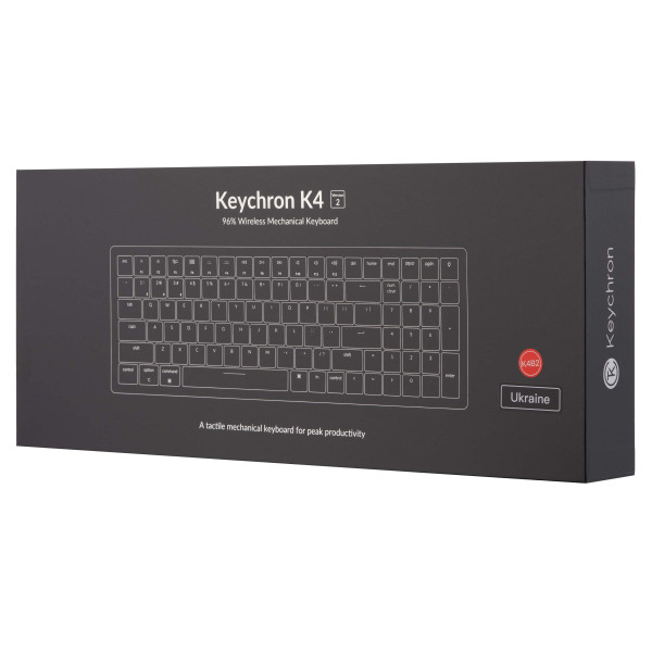 Фото - Клавиатура беспроводная игровая Keychron K4 Gateron G PRO Red BT/USB-A EN/UKR White Led (K4A1_KEYCHRON)