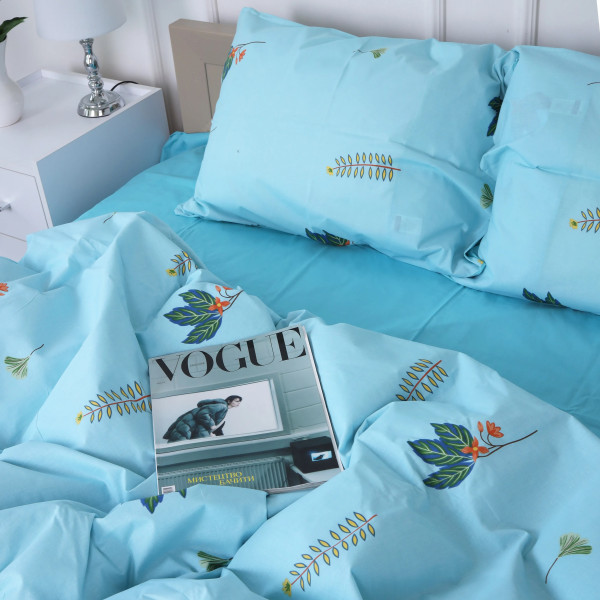 Фото - Комплект постільної білизни MirSon King Size 220х240 см Бязь 17-4736 Green leaves (2200008926236)