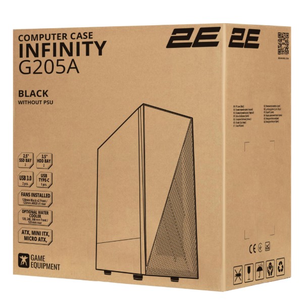 Фото - Корпус 2E GAMING Infinity G205A без БЖ Black (2E-G205A)