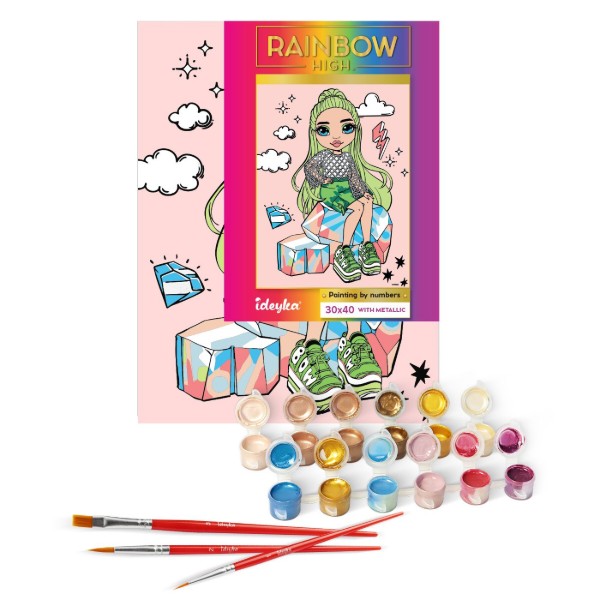Фото - Картина за номерами Ideyka для дітей "Rainbow High Jade Hunter" 30х40 см (KHO1237)