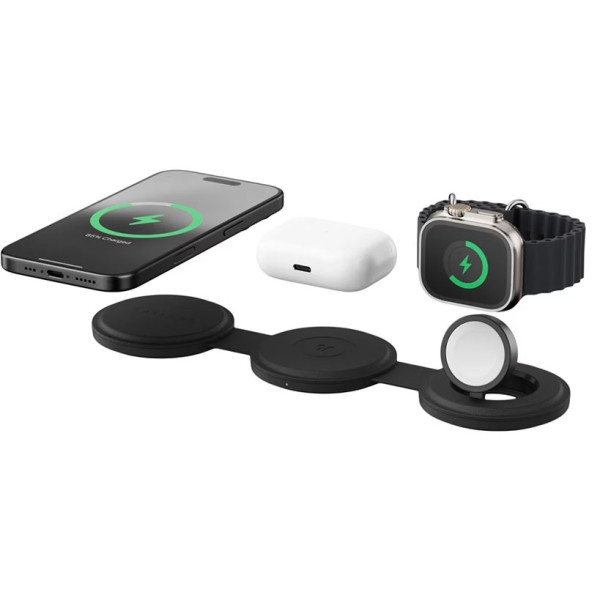 Фото - Бездротовий зарядний пристрій Satechi OntheGo 3 в 1 Wireless Charger Black (ST-QTG31K)