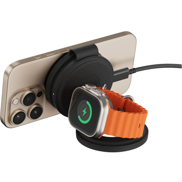 Фото - Бездротовий зарядний пристрій Satechi OntheGo 3 в 1 Wireless Charger Black (ST-QTG31K)