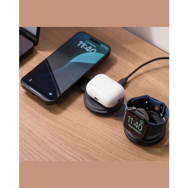 Фото - Бездротовий зарядний пристрій Satechi OntheGo 3 в 1 Wireless Charger Black (ST-QTG31K)