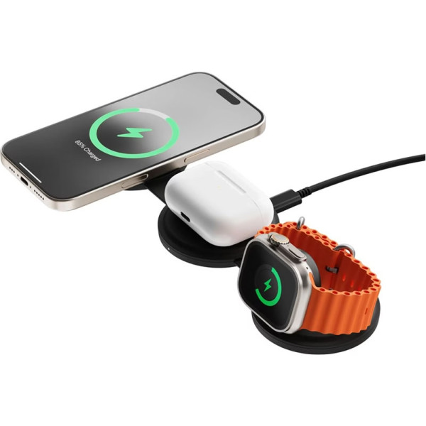 Фото - Бездротовий зарядний пристрій Satechi OntheGo 3 в 1 Wireless Charger Black (ST-QTG31K)