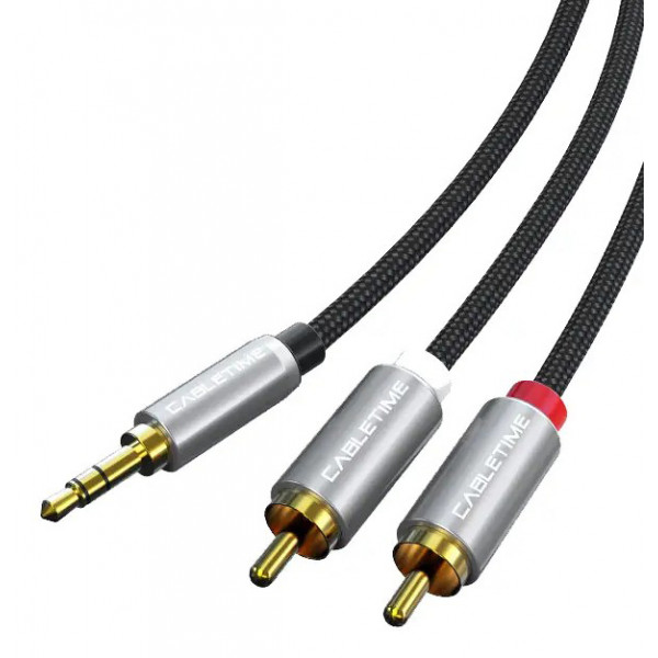 Фото - Кабель 3.5 мм - RCA Cabletime AUX 3.5 mm M - 2xRCA M 1.8m Black (CF13K)