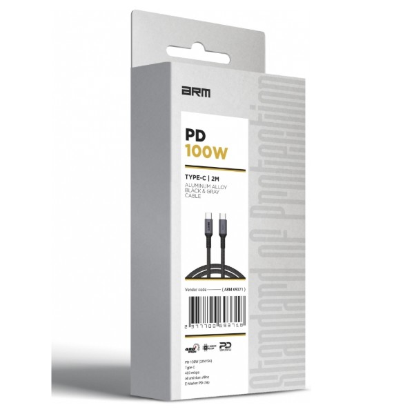 Фото - Кабель Armorstandart PD 100W Aluminum Alloy 2m Black-Gray (ARM69371)