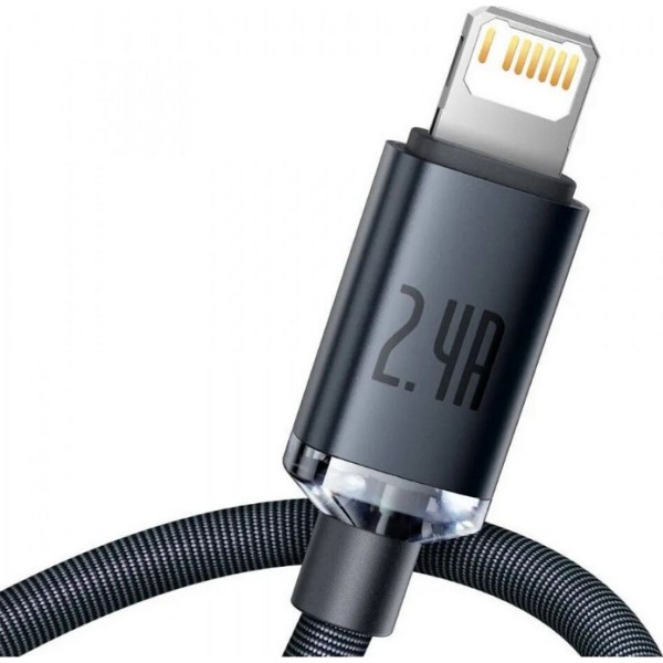 Фото - Кабель Baseus Crystal Shine Series Fast Charging Data Cable USB to iP 2.4A 2m Black (CAJY000101)