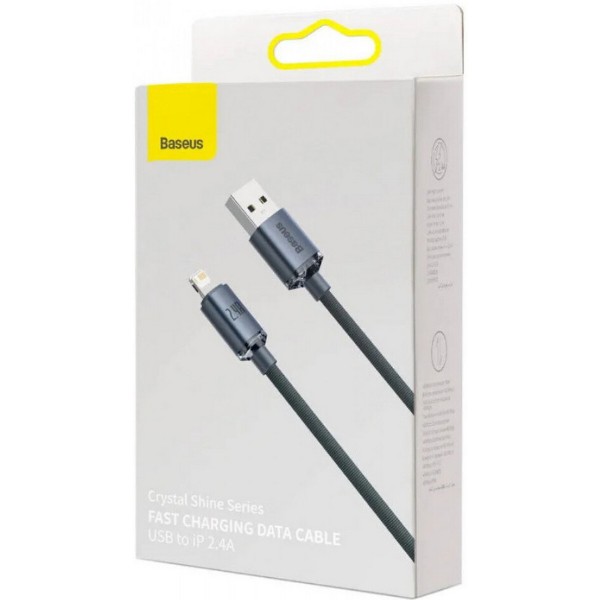 Фото - Кабель Baseus Crystal Shine Series Fast Charging Data Cable USB to iP 2.4A 2m Black (CAJY000101)