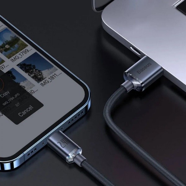 Фото - Кабель Baseus Crystal Shine Series Fast Charging Data Cable USB to iP 2.4A 2m Black (CAJY000101)