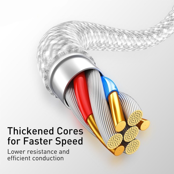Фото - Кабель Baseus Dynamic Series Fast Charging Data Cable USB to iP 2.4A 1m White (CALD000402)