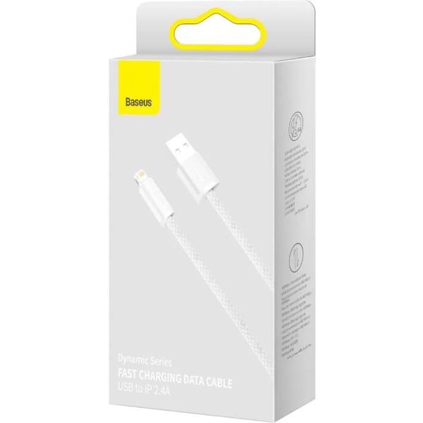 Фото - Кабель Baseus Dynamic Series Fast Charging Data Cable USB to iP 2.4A 1m White (CALD000402)