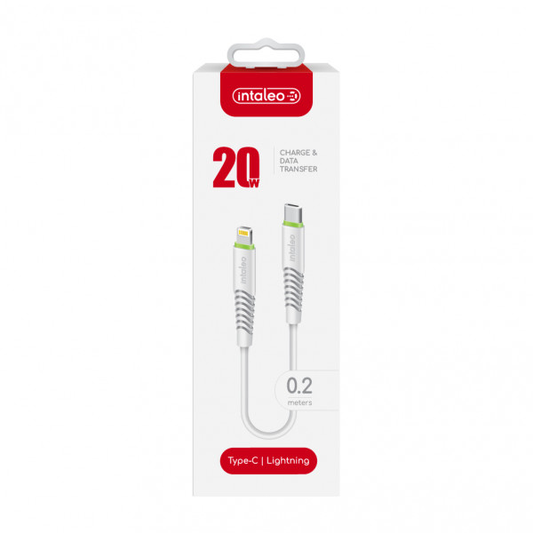 Фото - Кабель синхронізації даних Intaleo CBFLEXTL0 USB-C-Lightning 0.2м White (1283126580024)