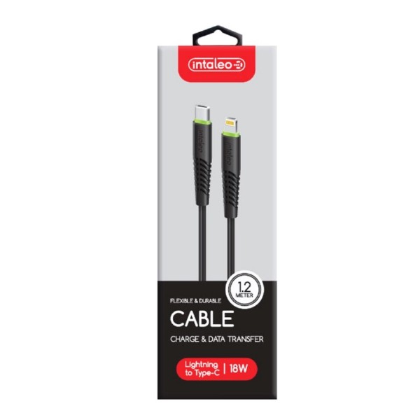 Фото - Кабель Intaleo CBFLEXTL1 USB-C-Lightning 1.2м Black (1283126542459)