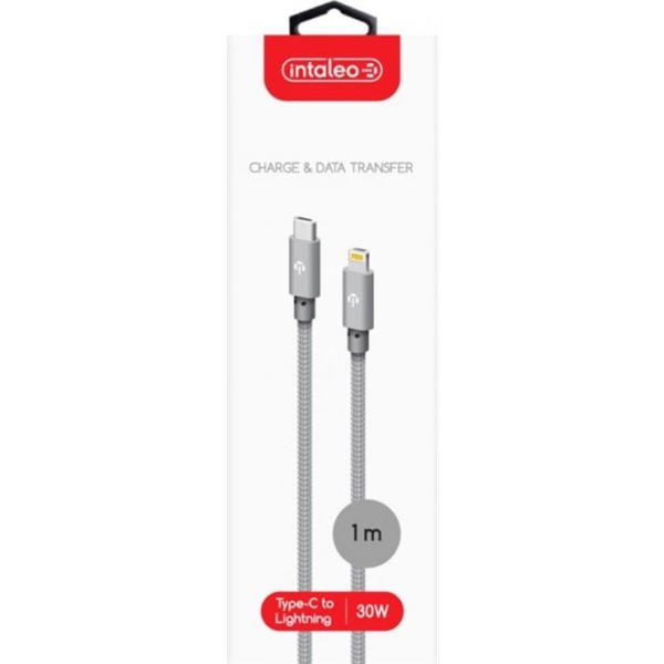 Фото - Кабель Intaleo CBGNYTL1 USB Type-C-Lightning 1м 30W Grey (1283126559587)