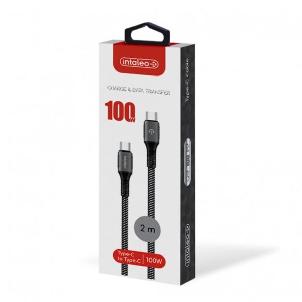 Фото - Кабель Intaleo CBGPD100WTT2 USB Type-C-USB Type-C 2м 100W Grey (1283126559570)