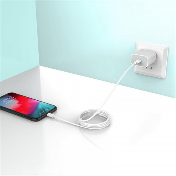 Фото - Кабель синхронізації даних SkyDolphin S57L PD 18W USB Type C - Lightning 1m White (USB-000545)
