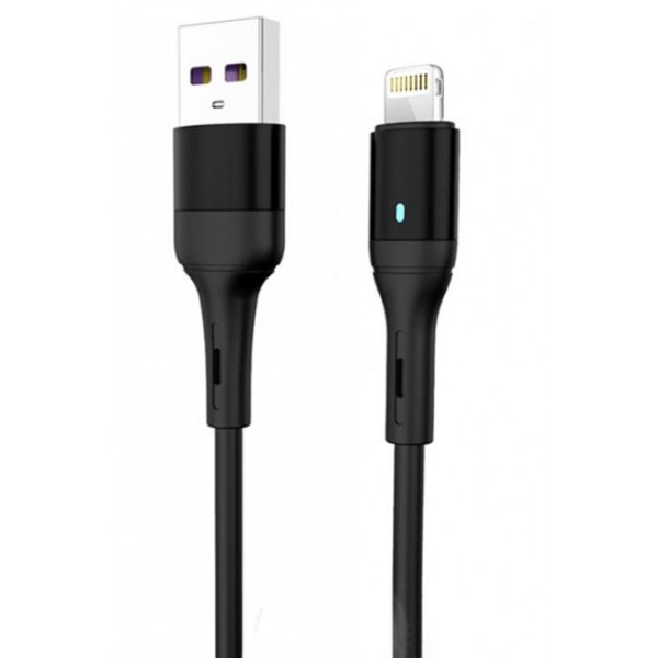 Фото - Кабель синхронізації даних SkyDolphin S06L LED Smart Power USB - Lightning 1m Black (USB-000554)