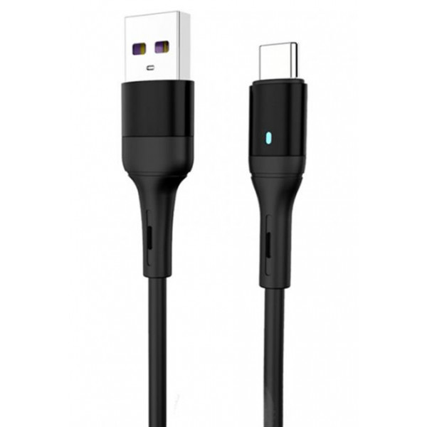 Фото - Кабель синхронізації даних SkyDolphin S06T LED Smart Power USB - Type-C 1m Black (USB-000557)