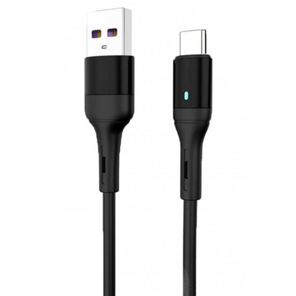 Фото - Кабель синхронізації даних SkyDolphin S06T LED Smart Power USB - Type-C 1m Black (USB-000557)