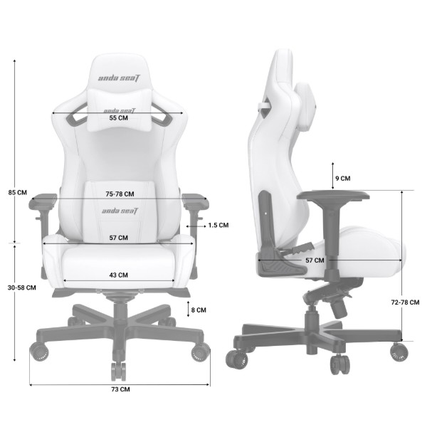 Фото - Кресло для геймеров Anda Seat Kaiser 2 Pro Size XL Gray Linen Fabric (AD12YXL-17-G-F-G01)