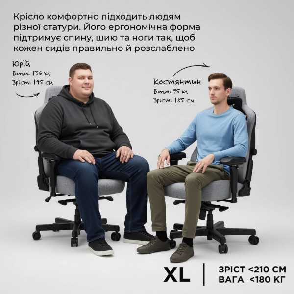 Фото - Кресло для геймеров Anda Seat Kaiser 3 Pro Size XL Black Fabric (AD12YDC-XL-01-B-CF-B02)