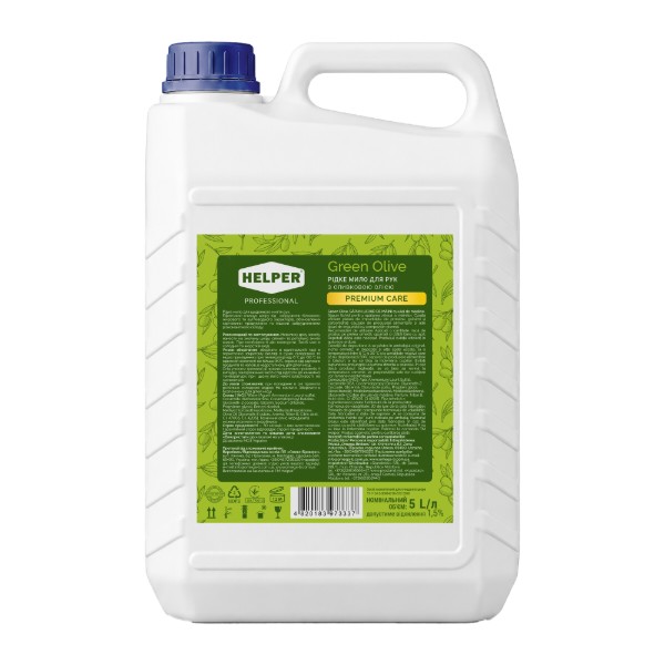 Фото - Рідке мило для рук Helper Professional Преміум Green Olive 1000 мл (4820183972965)