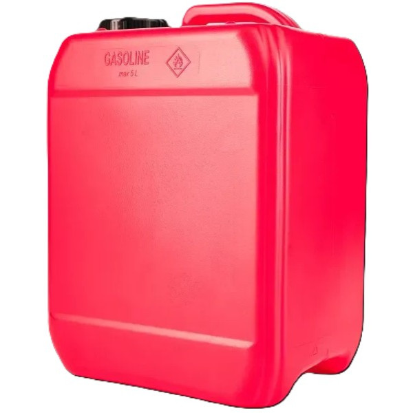 Фото - Канистра топливная Poputchik 5 л красная с крышкой (28-019-IS)