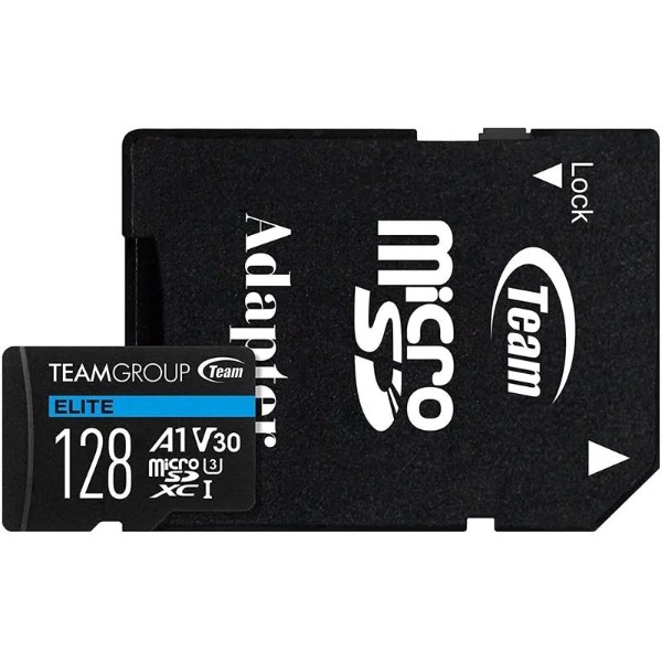 Фото - Карта памяти Team MicroSDXC 128GB UHS-I/U3 Class 10 Elite + SD-адаптер (TEAUSDX128GIV30A103)