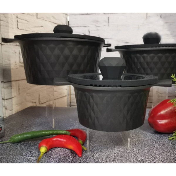 Фото - Ківш Pepper Black Ice Greblon C2 1,4л. 16x8 см (PR-6005)